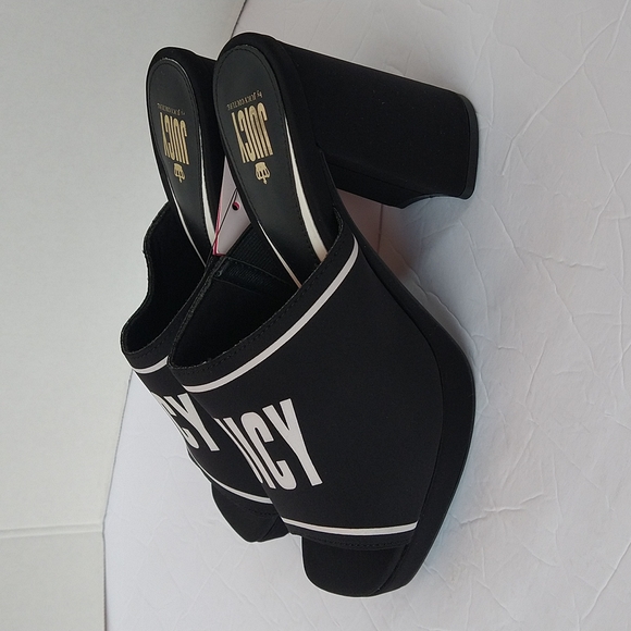 Juicy couture black slip on heel platforms sandals - Picture 5 of 11